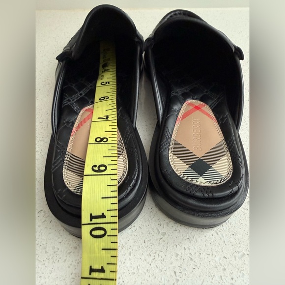 Burberry Cadet Ruched Black Leather Loafer Mule Size EU 38 US 8 - Picture 7 of 10